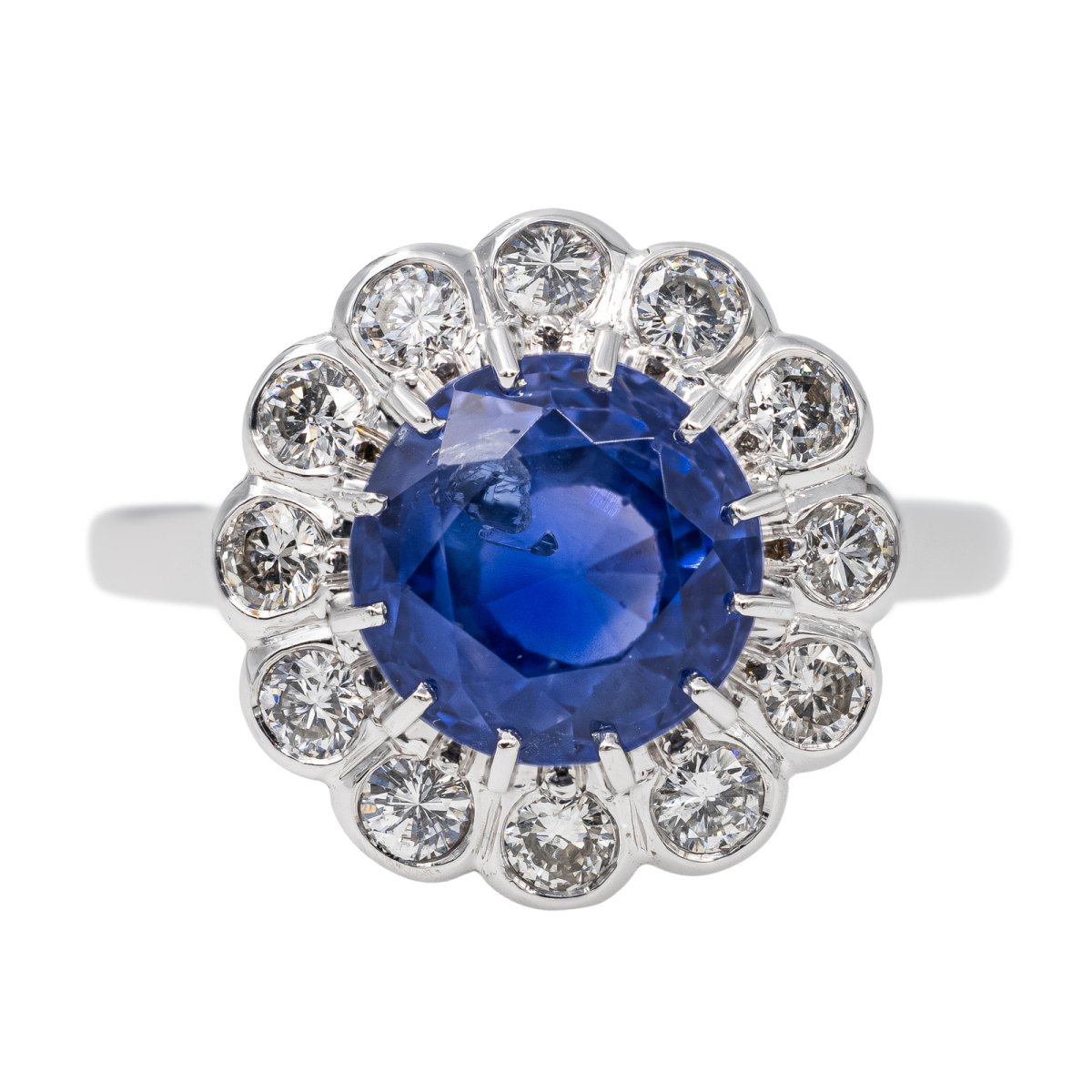 Bague Marguerite Or blanc Saphir - Castafiore