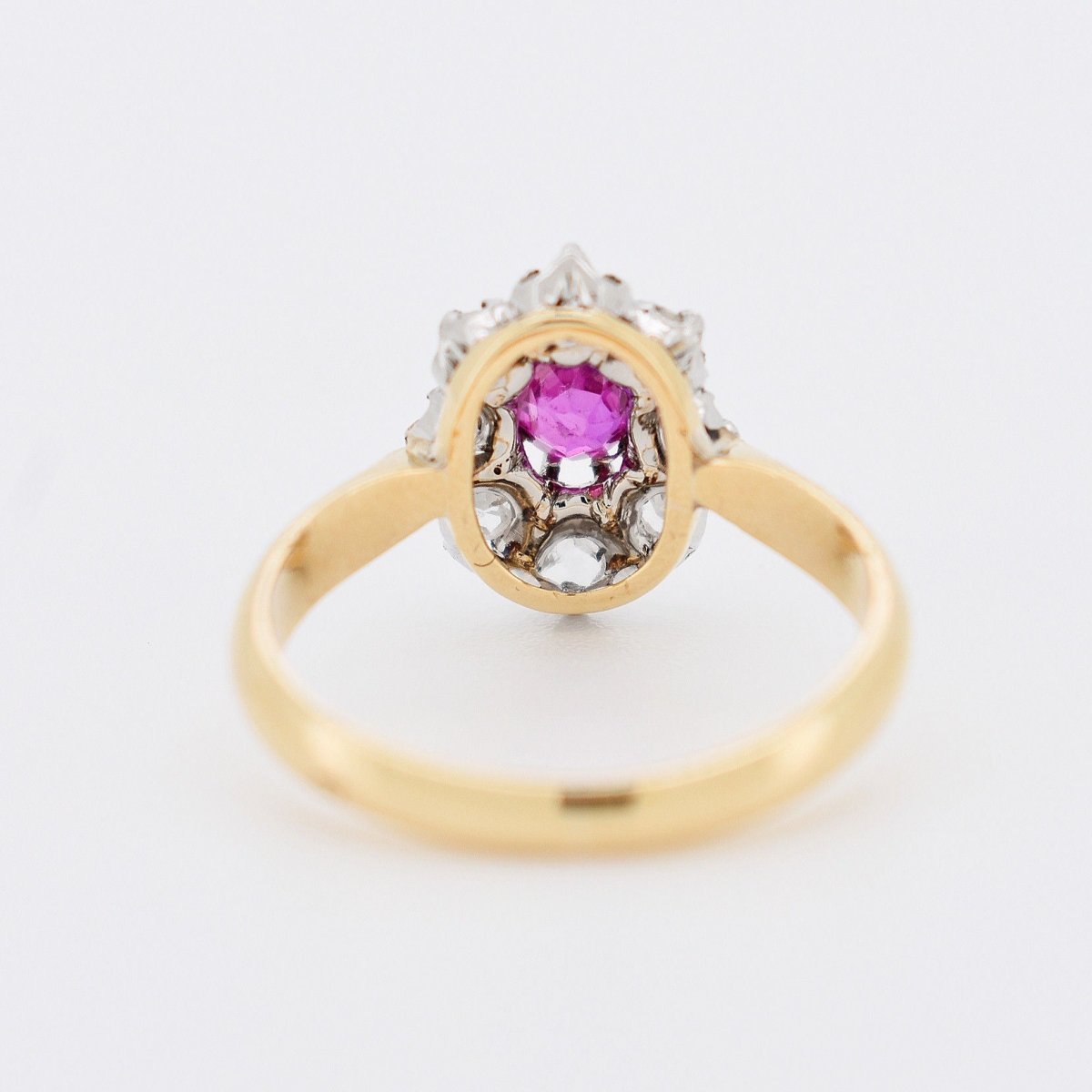 Bague Marguerite Or, Diamants et Rubis Circa 1900 - Castafiore