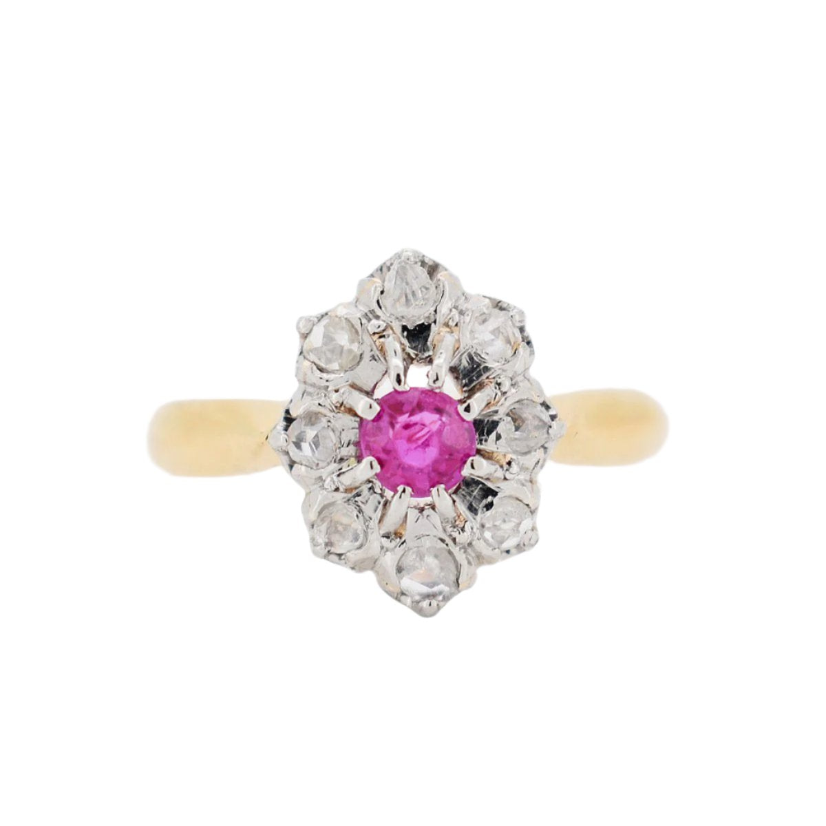 Bague Marguerite Or, Diamants et Rubis Circa 1900 - Castafiore