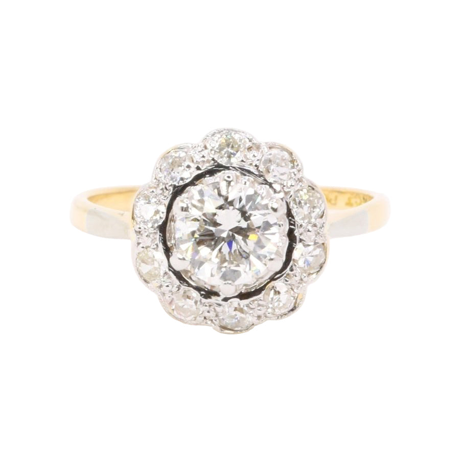 Bague marguerite or jaune diamant 0,8 carat - Castafiore