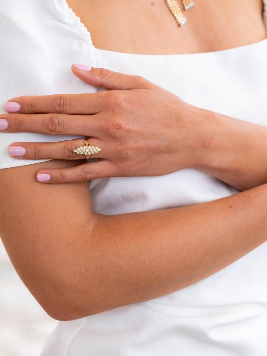 Bague Marguerite Or jaune Diamant - Castafiore