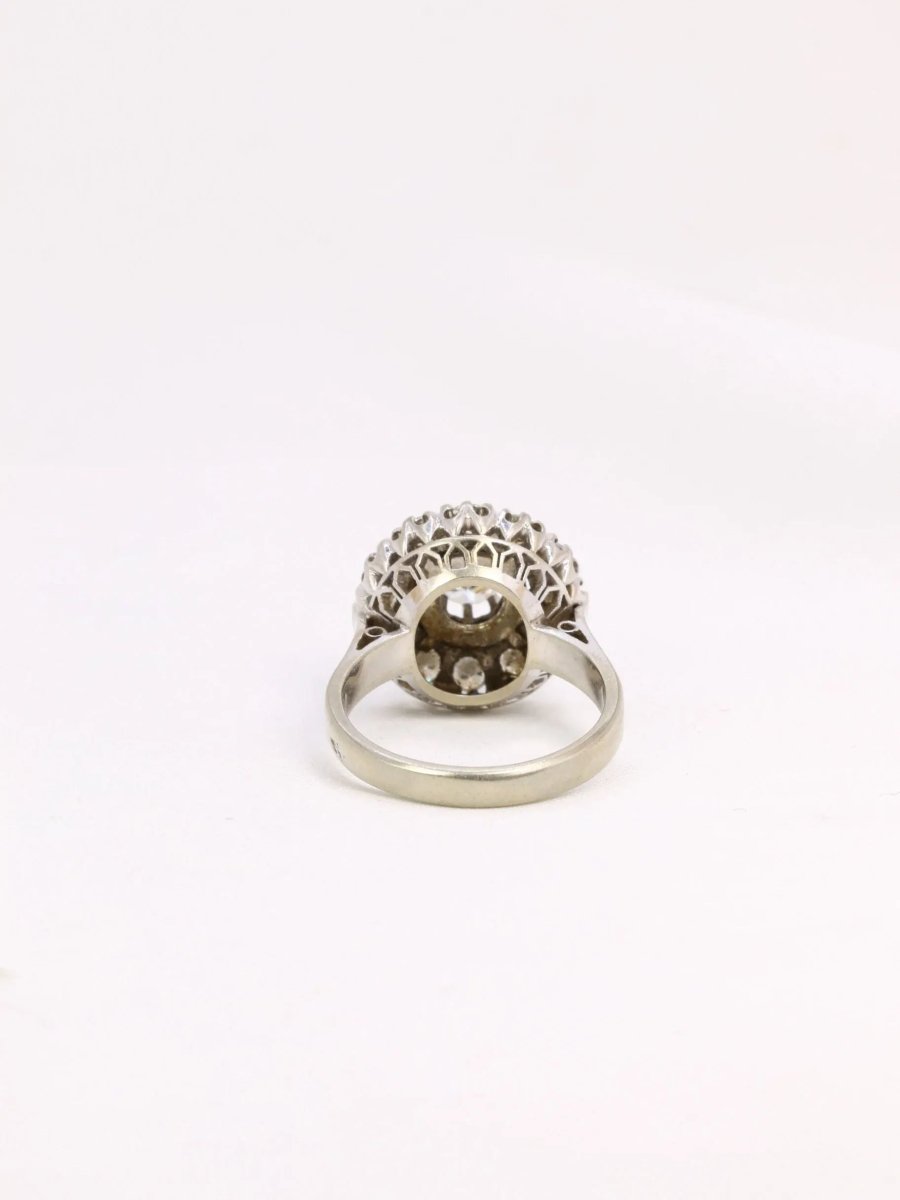 Bague marguerite or platine diamants 1,2 ct - Castafiore