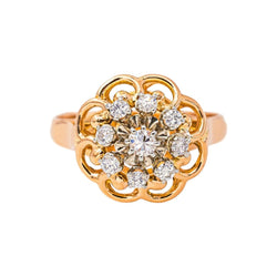 Bague Marguerite Or rose Diamant - Castafiore