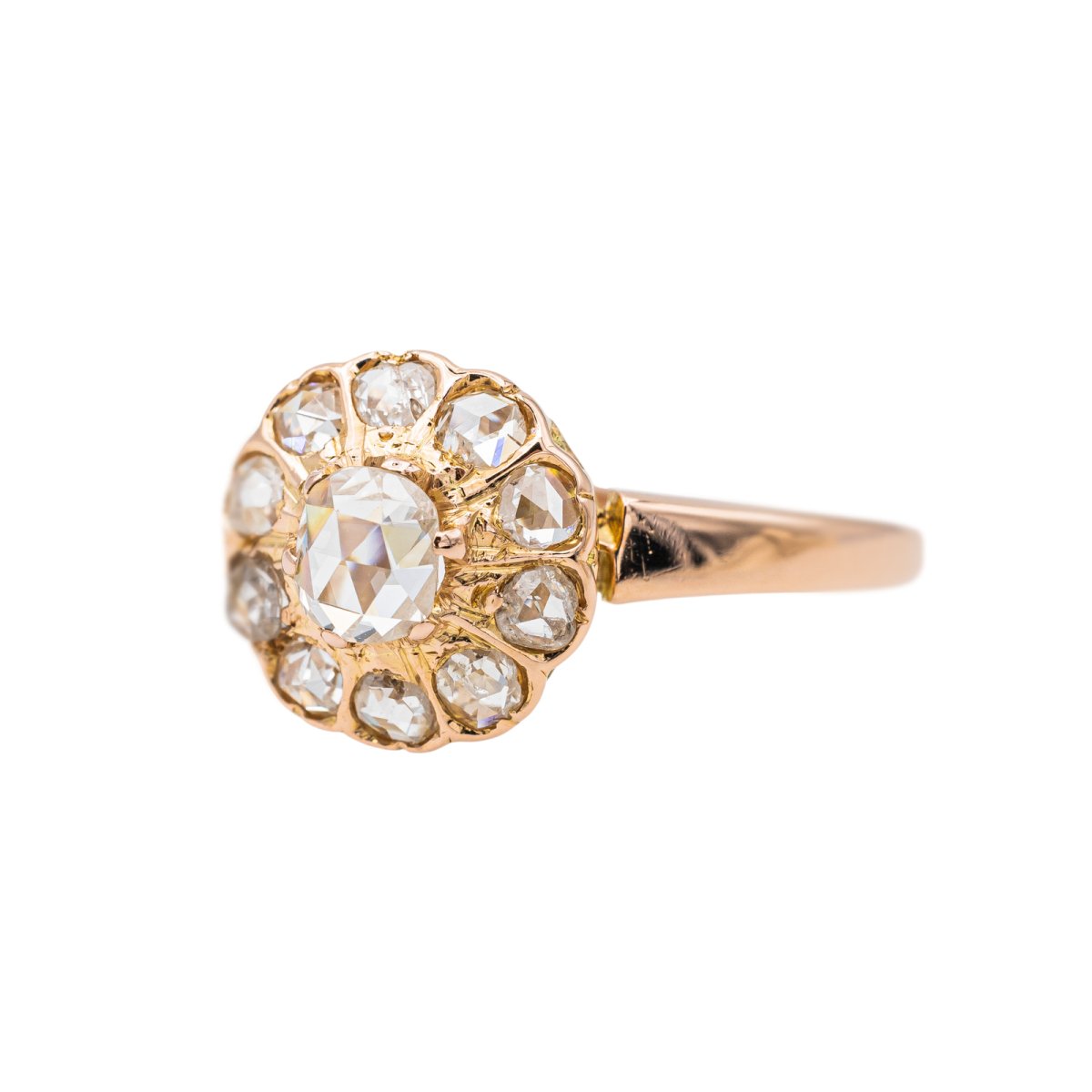 Bague Marguerite Or rose Diamant - Castafiore