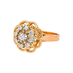 Bague Marguerite Or rose Diamant - Castafiore