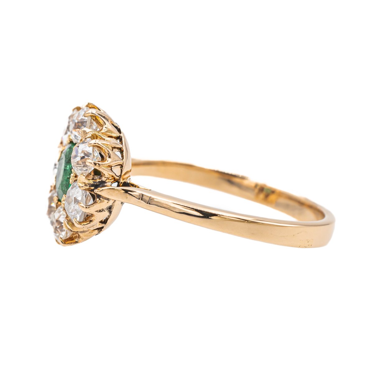 Bague Marguerite Or rose Emeraude - Castafiore