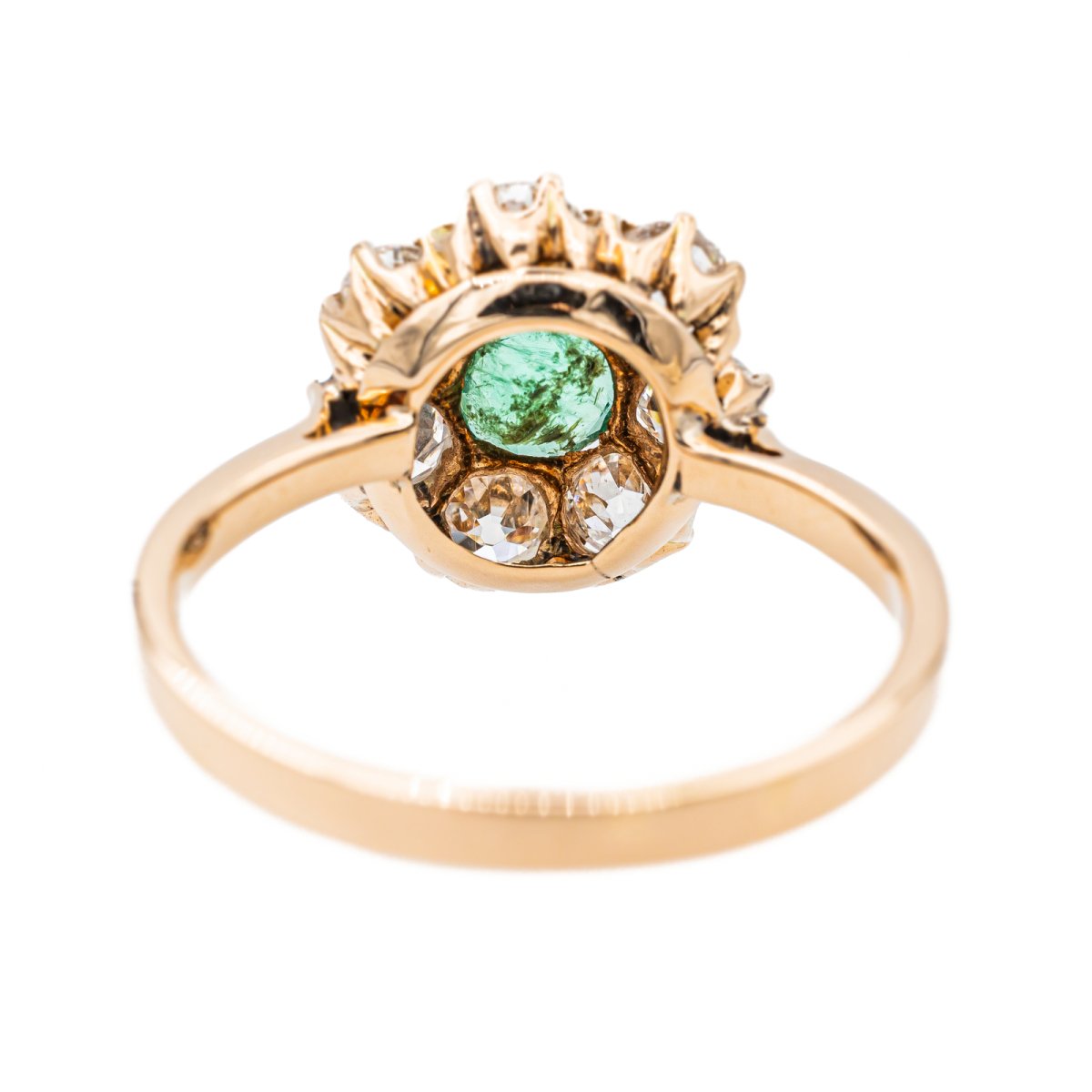 Bague Marguerite Or rose Emeraude - Castafiore