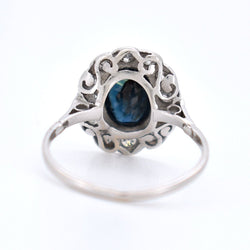 Bague Marguerite Or Saphir et Diamants - Art Déco - Castafiore