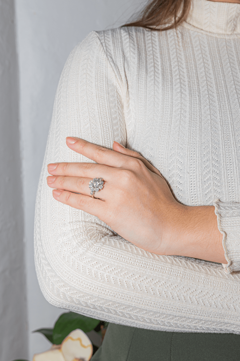 Bague Marguerite Platine Diamant - Castafiore