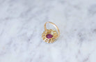 Bague marguerite, rubis Birman non chauffé 1.60 Cts, diamants - Castafiore