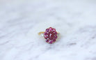 Bague marguerite rubis cabochon et diamants - Castafiore