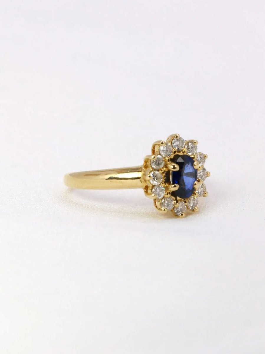 Bague marguerite saphir diamants - Castafiore