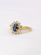 Bague marguerite saphir diamants - Castafiore