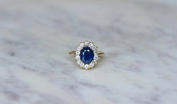 Bague Marguerite Saphir et Diamants sur Or jaune - Castafiore