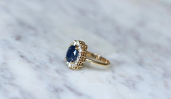 Bague Marguerite Saphir et Diamants sur Or jaune - Castafiore