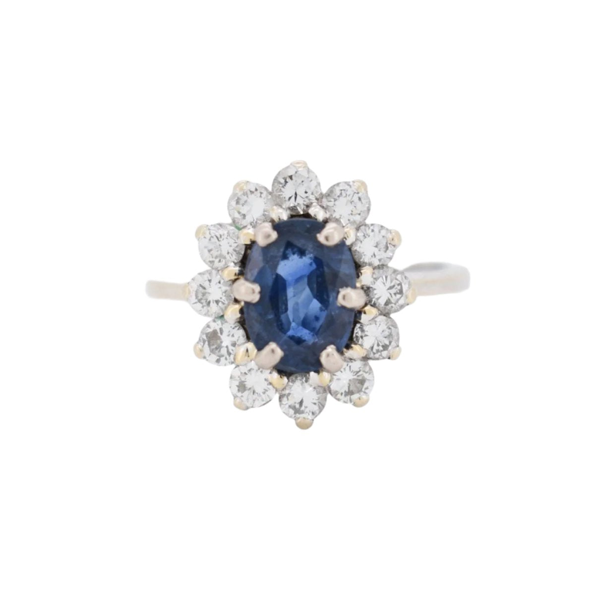 Bague Marguerite Saphir Naturel et Diamants - Castafiore