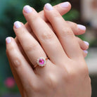 Bague marguerite saphir rose 1,3 ct - Castafiore