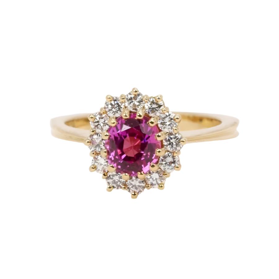 Bague marguerite saphir rose 1,3 ct - Castafiore