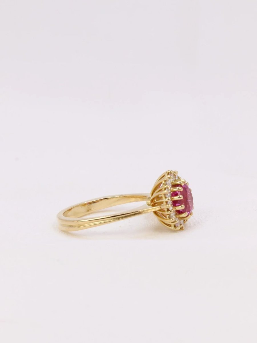 Bague marguerite saphir rose 1,3 ct - Castafiore