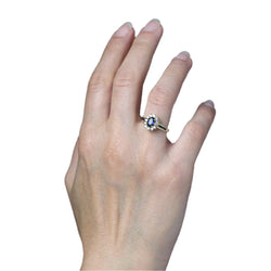 Bague marguerite saphirs diamants et saphirs calibrés - Castafiore