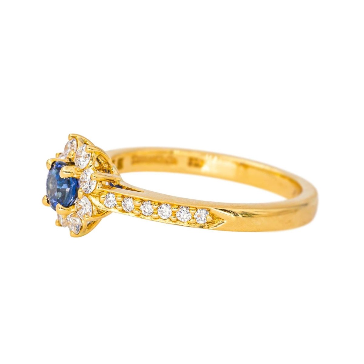 Bague Marguerite TIFFANY & CO. en or jaune, saphir et diamants - Castafiore