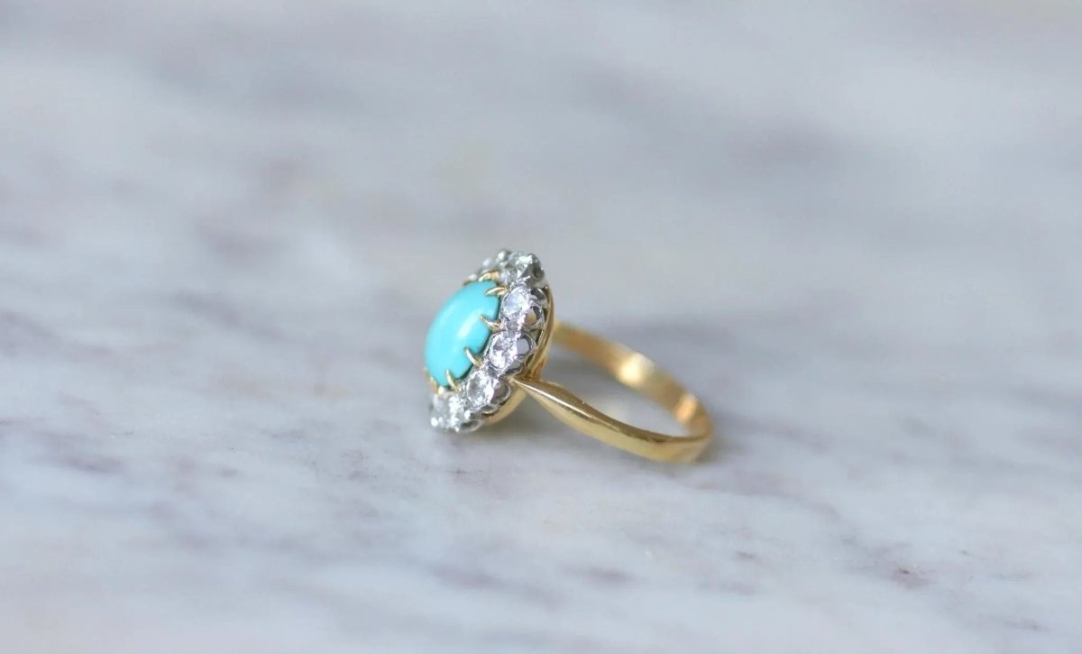 Bague Marguerite Turquoise et Diamants - Castafiore