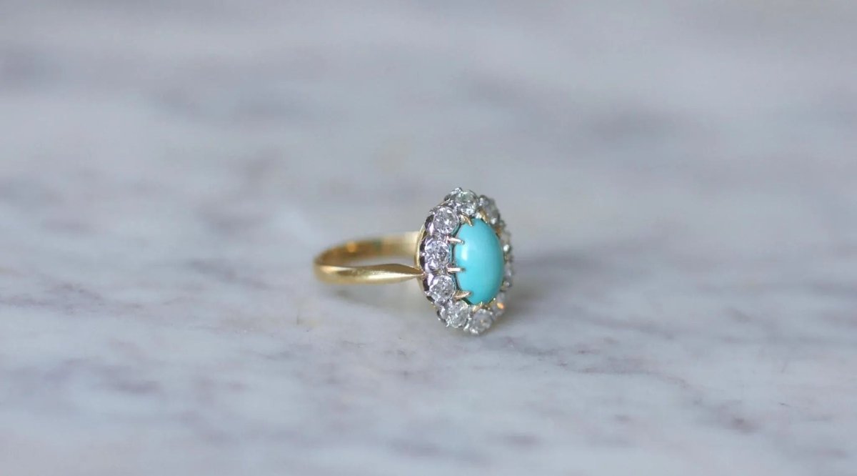 Bague Marguerite Turquoise et Diamants - Castafiore