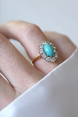 Bague Marguerite Turquoise et Diamants - Castafiore