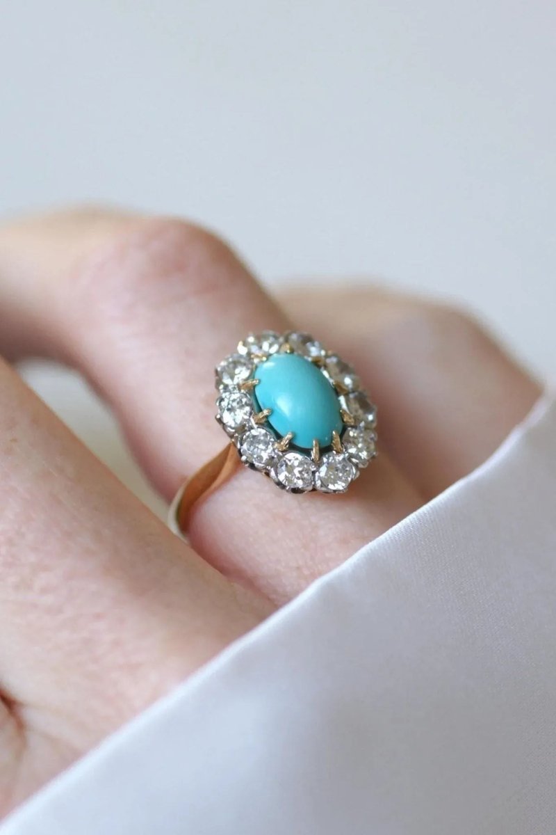 Bague Marguerite Turquoise et Diamants - Castafiore