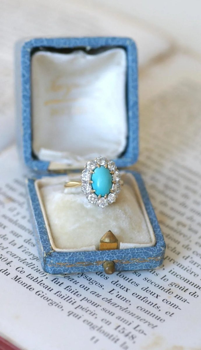 Bague Marguerite Turquoise et Diamants - Castafiore