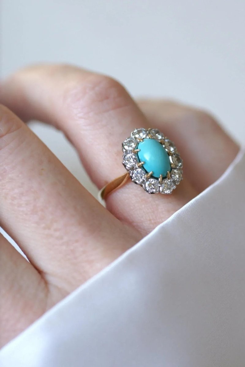 Bague Marguerite Turquoise et Diamants - Castafiore