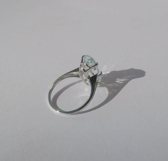 Bague Marquise Aigue - marine Or blanc - Castafiore