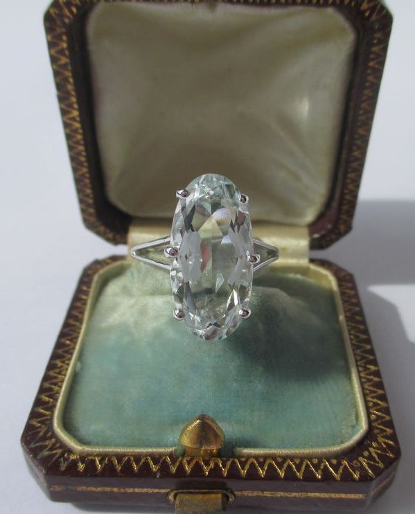 Bague Marquise Aigue - marine Or blanc - Castafiore