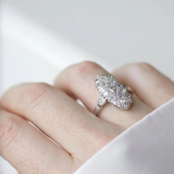 Bague Marquise Ancienne diamants - Castafiore