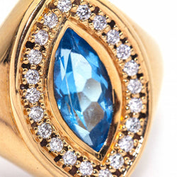 Bague marquise avec Topaze et Brillants