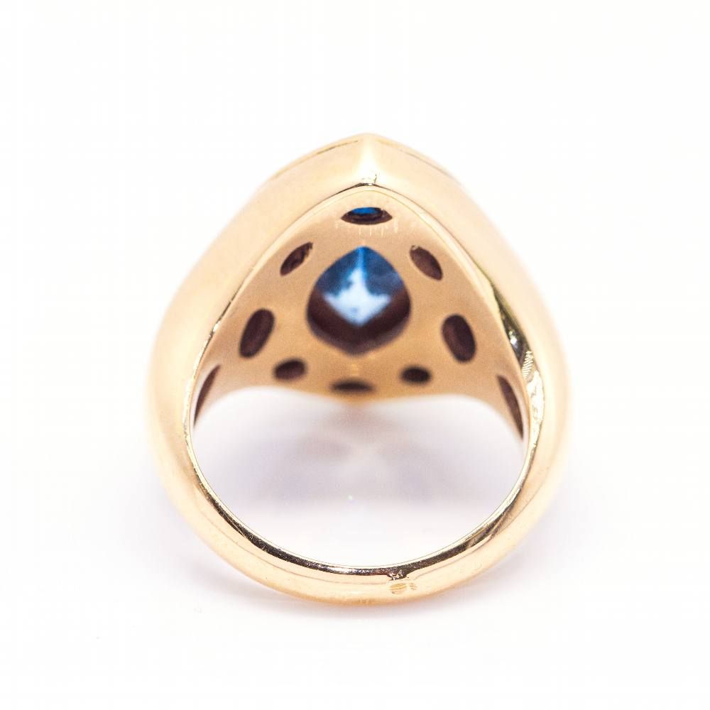 Bague marquise avec Topaze et Brillants - Castafiore