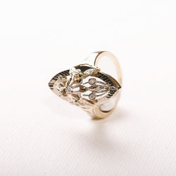 Bague marquise diamants en or deux tons - Castafiore