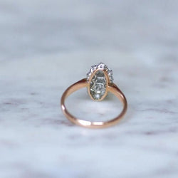 Bague Marquise Diamants Or Rose et Platine - Castafiore