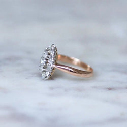 Bague Marquise Diamants Or Rose et Platine - Castafiore