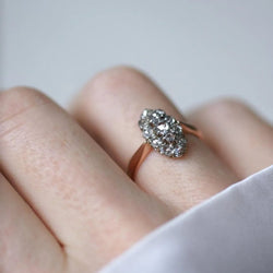 Bague Marquise Diamants Or Rose et Platine - Castafiore