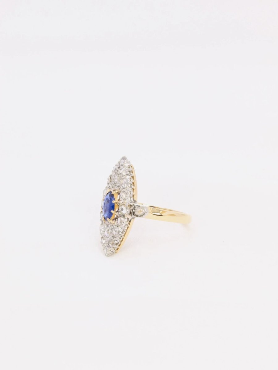 Bague marquise diamants saphir - Castafiore