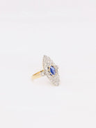 Bague marquise diamants saphir - Castafiore