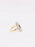 Bague marquise diamants saphir - Castafiore