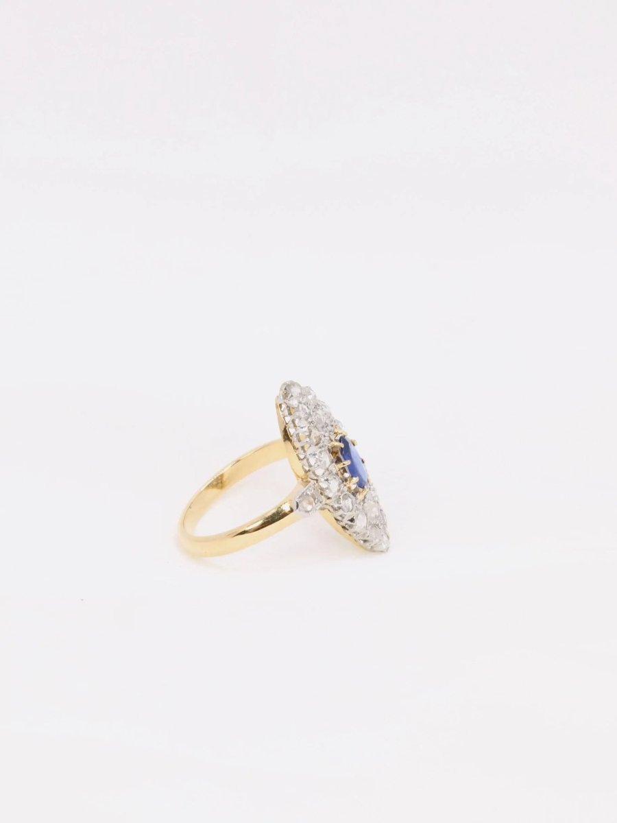 Bague marquise diamants saphir - Castafiore