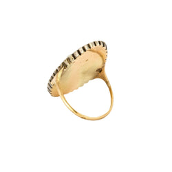Bague Marquise en argent, or jaune, rubis, et perles - Castafiore