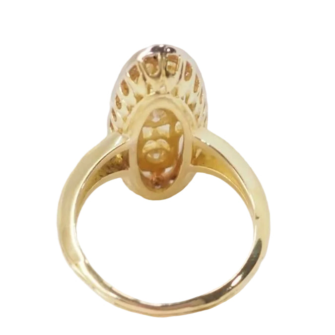 Bague marquise en or bicolore et diamants - Castafiore