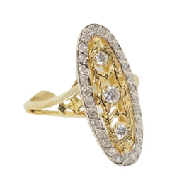 Bague marquise en or bicolore et diamants - Castafiore