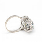 Bague Marquise en or blanc, aigue - marine et diamants - Castafiore