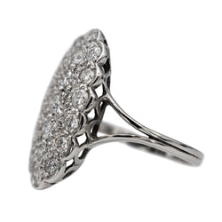 Bague Marquise en Or blanc et Diamant - Castafiore