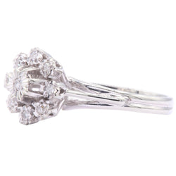 Bague Marquise en or blanc et diamants - Castafiore